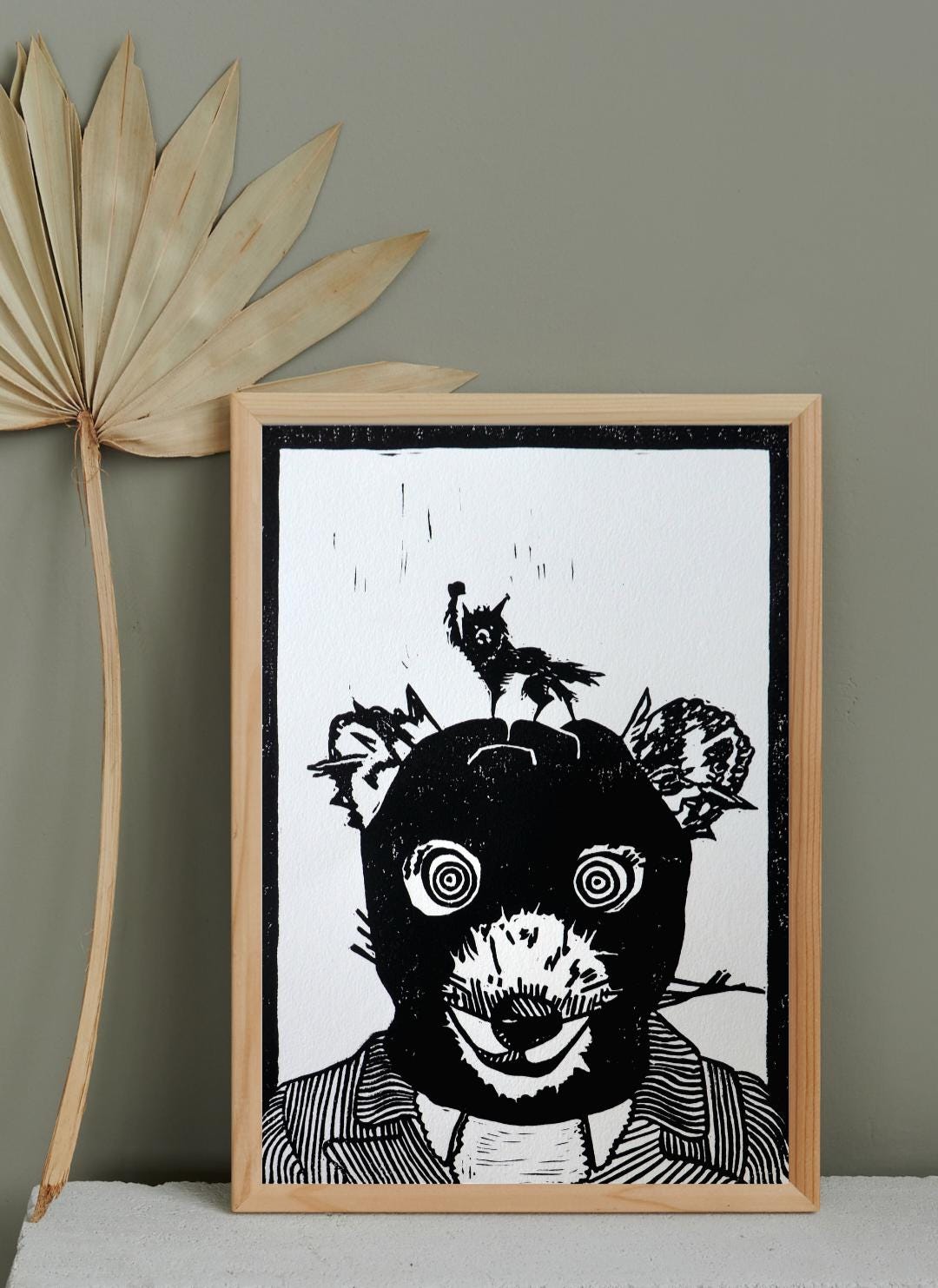 Mr. Fox Lino Cut Print | A4 Fan Art