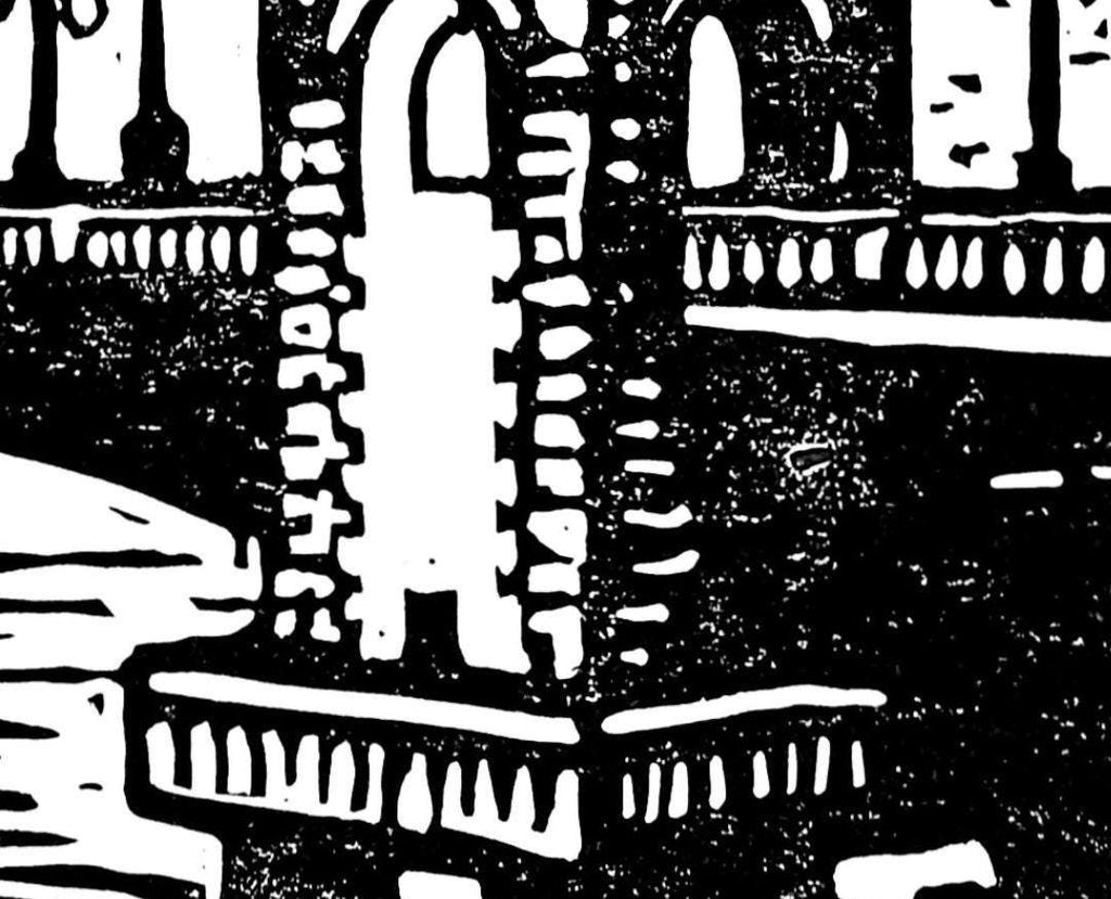 Stanley Bridge Linocut Print: Alexandria Coastal Architecture, A4