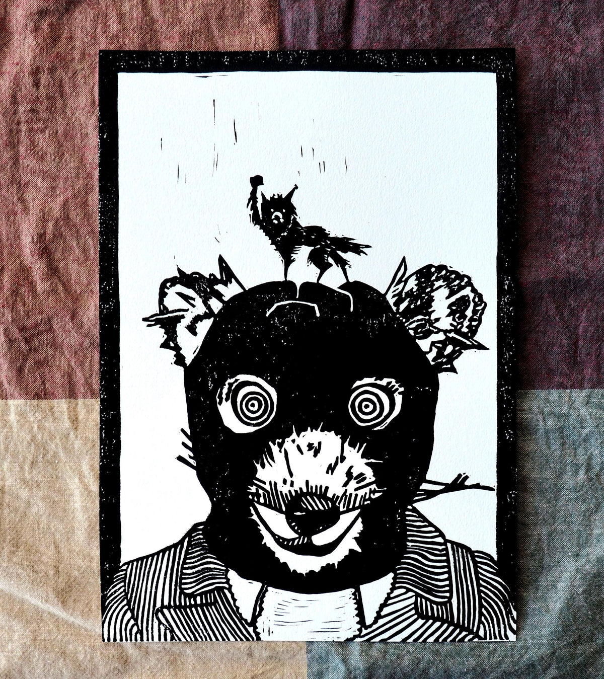 Mr. Fox Lino Cut Print | A4 Fan Art