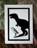 Plover P-Rex Linoprint – Australian Bird Art, Hand-Coloured Watercolour Details
