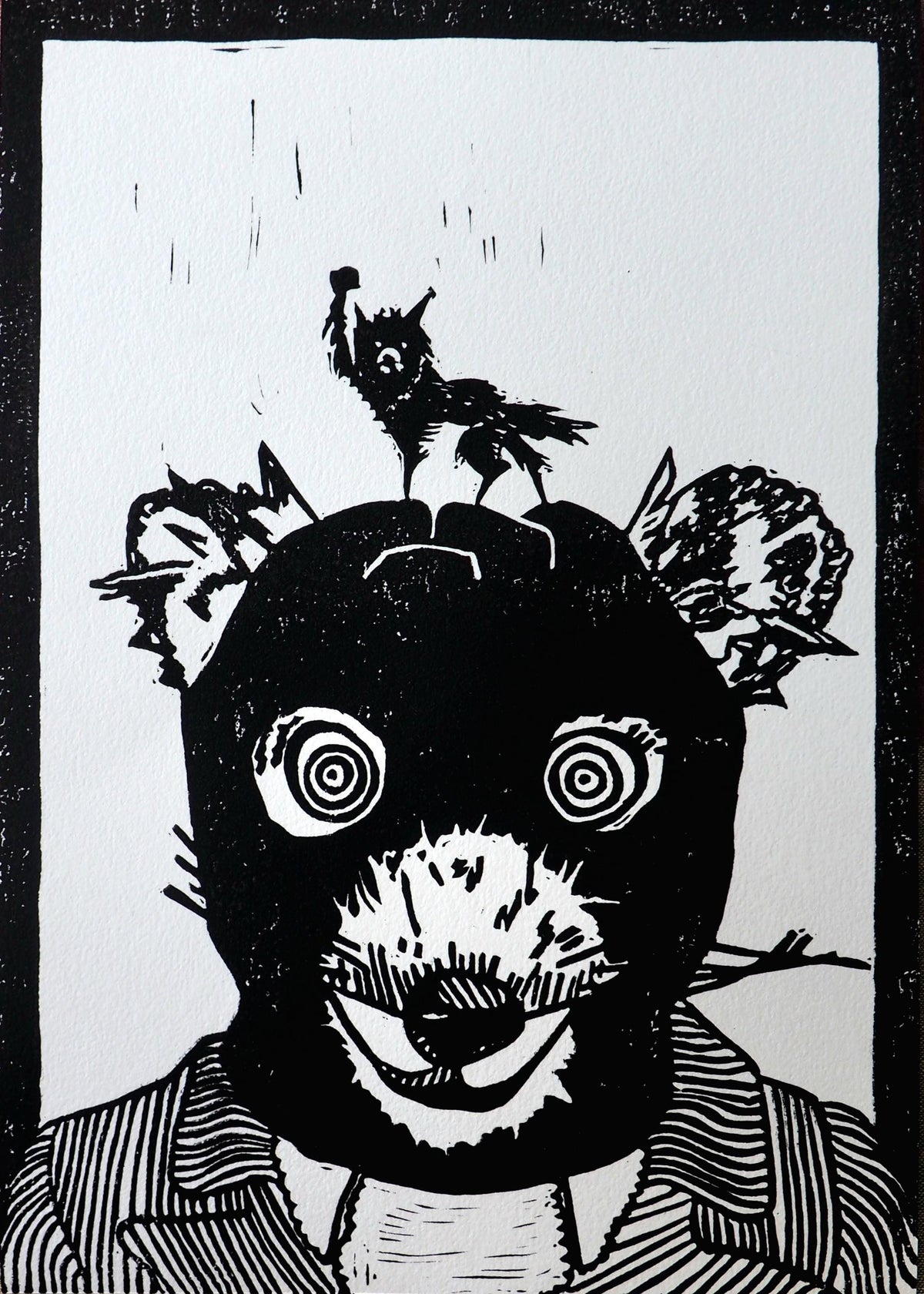 Mr. Fox Lino Cut Print | A4 Fan Art