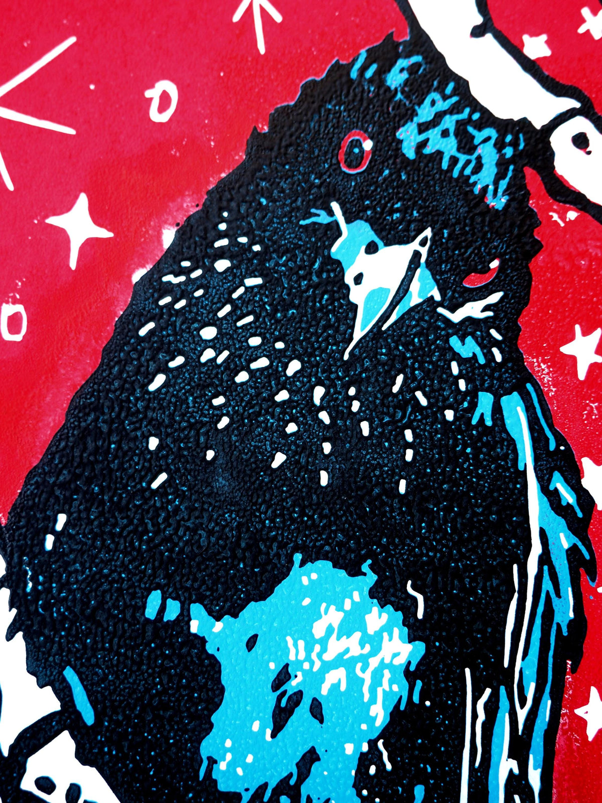 Spangled Drongo Linocut Print | Australian Bird Art (A4 Limited Edition)