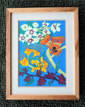 Professionally Framed Linoprint – Australian Native Flowers Reduction Art (Limited Edition)