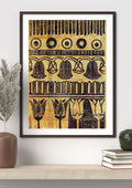 Hand Printed Lotus Linocut on Egyptian Papyrus | Limited Edition A4 Art Print