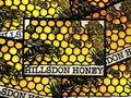 Hillsdon Honey – A4 Bee Art Reduction Linoprint | Limited Edition of 6 | Handmade Print